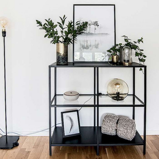 SIMP Four-Grid Metal Shelf W80xW120, Black SIMP Four-Grid Metal Shelf W80xW120, Black
